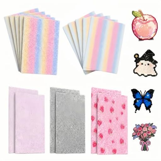 アイロンペーパー アイロンビーズ用 16点セット ビーズ専用アイロンシート グリッターアイロンシート キラキラ 粗ラメ 細ラメ DIY 大人 子供もできる 家庭ゲーム アイロンクロス 15*10cm 手…