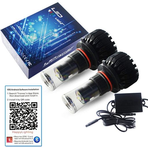GTINTHEBOX2PCSマルチカラーRGBWLED雾ランプを駆動するDRL電球コンポーネントワイヤレススマートフォンのアプリでコントロールできるブルートゥース-(H10/9140/9145/HB3/9005/9006)