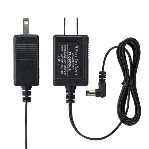 入力:AC100-240V50/60Hz 出力:DC9V0.5A(センターマイナス)センターピン直径φ2.1mm用 サイズ:FA-0905D-JA34(W)x25(D)x50(H)mm(突起物、プラグ含まず) 重量:約67g(FA-0905D-JA)