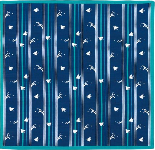 Miyamoto-Towel 日本製 風呂敷 おかみさんの小風呂敷 50x50cm 縞千鳥 30045