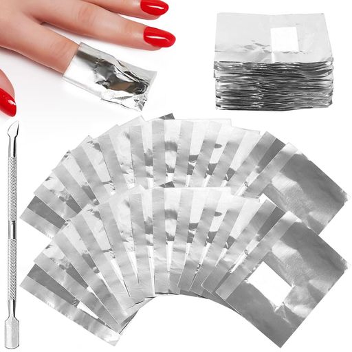 ジェルネイルリムーバー200枚ネイルリムーバー使い捨てコットンアルミホイルジェルメイク落としジェル..