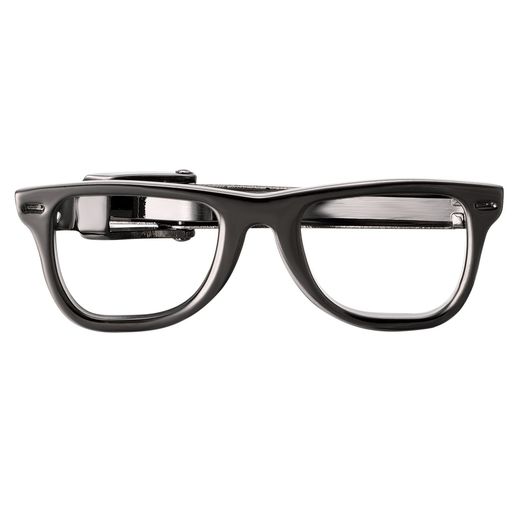 Yoursfsおもしろネクタイピンメガネ黒おしゃれネクタイピン可愛いブランドメンズプレゼント(めがね黒)