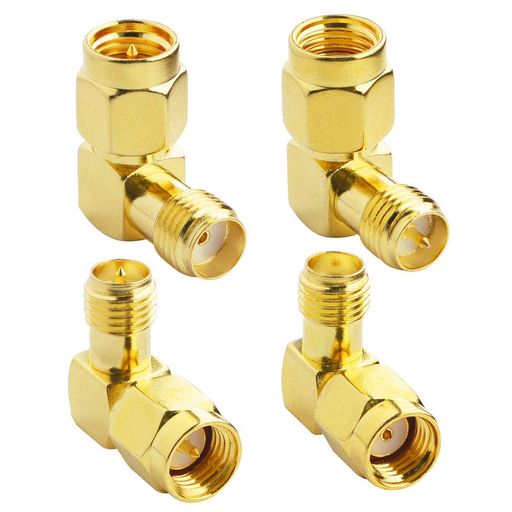 BOOBRIESMA左右二重線矢印RP-SMA【逆極性】変換コネクター4種キットL字変換プラグ直角同軸アダプター90..