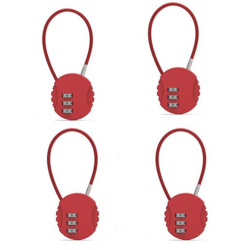 南京錠旅行ダイヤル式ワイヤーロック暗証番号荷物、スーツケース、バックパック用