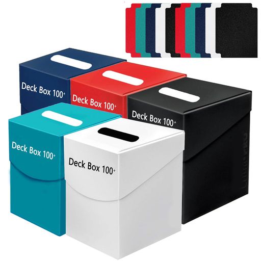 Yoimize5色セットデッキケース10枚仕切り板付きトレカケーストレーディングカードケース硬質プラスチッ..