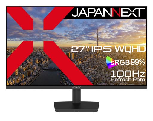 JAPANNEXT 27インチ IPSパネル搭載 WQHD(2560X1440)解像度 液晶モニター JN-IPS273WQHD HDMI DP HDR SRGB:99%