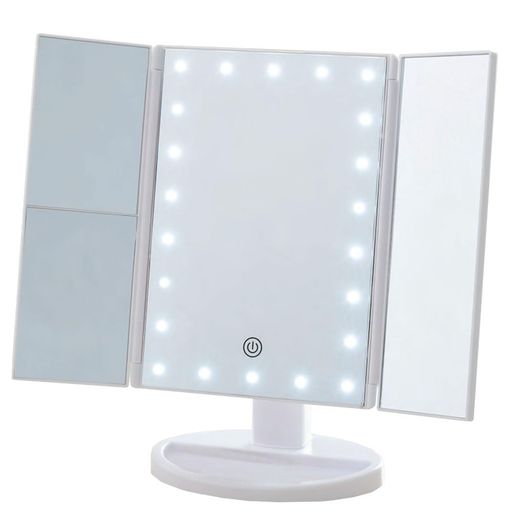 コーナンオリジナルLIFELEX卓上3面LEDミラー拡大鏡付きWH