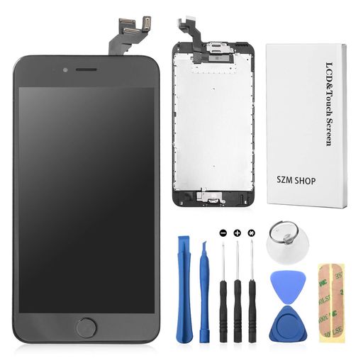 SZMiPhone6SPLUSタッチパネルフロントガラスデジタイザ液晶パネルセット修理パーツ工具付属(フロントカメラ+スピーカー+ホームボタン付き)(6Splus黒) SZMiPhone6SPLUSタッチパネルフロントガラスデジタイザ液晶パネルセット修理パーツ工具付属(フロントカメラ+スピーカー+ホームボタン付き)(6Splus黒)