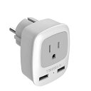 TESSAN変換プラグ韓国SEタイプ旅行便利グッズベトナム対応海外コンセント1個AC口2USBポートドイツ、フランス、オランダ、ハンガリー、スペイン、ヨーロッパなどの国用