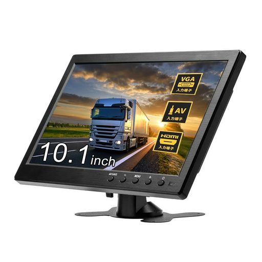 10.1インチ液晶小型モニター1024X600解像度DC12V車載ディスプレイVGAHDMIBNCAV入力スピーカー内蔵