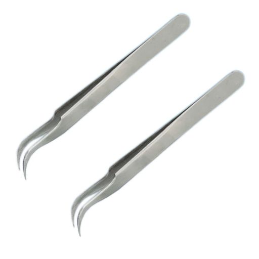 ST-15ピンセット3D/6Dまつげ用装着用毛抜きなどエルボベンドピンセット きなどエルボベンドピンセット 10-11cm(長さ) 毛抜きピンセット 2xピンセット毛抜き極細精密ピンセット