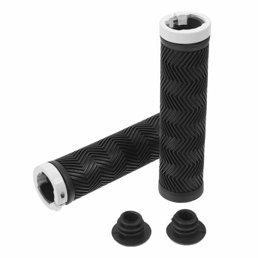 BULLSPANN1セット自転車ハンドルバーグリップ滑り止め人間工学設計自転車グリップロックオンハンドルバーグリップEバイクトレッキングバイクマウンテンバイク用ブラックホワイト