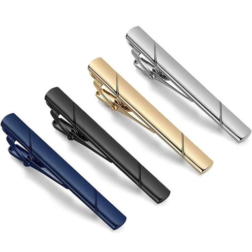 ネクタイピン4カラーセットスーツ用銅製品メッキ衣装アクセサリーおしゃれ結婚式男性メンズプレゼント(ケースなし)