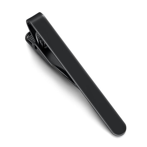 タイクリップネクタイピンシンプルブラック無地デザインの自然な存在感ビジネス高級日常使いに最適タイピンシンプルおしゃれメンズビジネス発表会結婚式アクセサリープレゼント