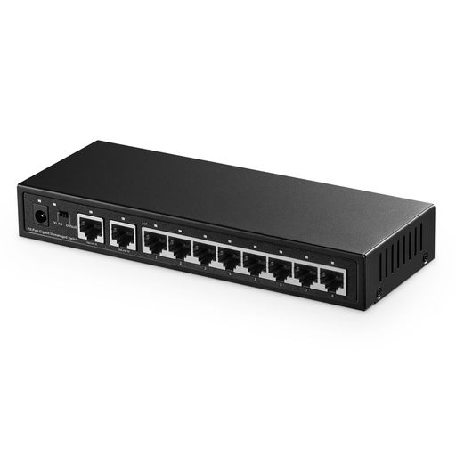 【10 x 1ギガビットポート】8 x 1ギガビットイーサネットポート、2 x 1ギガビットアップリンクポートが含まれ、すべてのポートは10/100/1000Mbpsレートをサポートします。 合計帯域幅は20Gbpsで、各ポートはギガビット速度を達成できます。 【ポートVLANをサポート】ディップスイッチを介してポートVLAN機能をサポート。オープン後、ポート1~8は互いに分離され、アップリンクポート9~10とのみ通信し、ブロードキャストストームを減らし、ネットワークセキュリティを向上させます。 【アンマネージドプラグアンドプレイ】デバイスを自動的に検出します。 プラグアンドプレイ、電源コードを接続するだけで、イーサネットケーブルをデバイスに直接接続するだけで、設定は不要です。 デバイスとポートの動作状態を明確に視認するためのLEDインジケータ 【取り付け簡単】メタルケース、ファンレスデザイン、操作中にノイズがなく、デスクトップ、弱電流ボックス、キャビネットなどの多くの位置に適しています。 【幅広い用途】耐久性のある金属製ハウジング。 LEDインジケーターライト。 ギガビットレート。