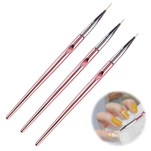 PAVIKEネイルブラシ極細ネイル筆3本セットジェルネイル筆ネイルアート絵画ラインネイルアートペン初心..