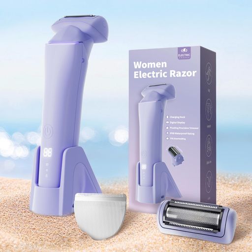 【デュアルブレードシステム】女性用電気 シェーバー(2-in-1ブレードシステム):セラミックブレードが長い毛を優しくトリミング(ワキやビキニラインに最適)し、プレシジョンブレードが脚や腕に超接近剃りを実現します。まず、レディースシェーバーのセラミックブレードで太い毛を処理し、次に精密ブレードに切り替えてシルキーな仕上がりを実現します。シェーバー レディースの2つのブレードは、肌になめらかに沿って動くため、引っ張ったり刺激を与えたりするのを防ぎます。 【人間工学設計&amp;スマートトラベルロック】 軽量の電動シェーバー 女性は、快適なグリップと滑りにくいソフトシリコングリップを採用。女性用電気シェーバーのスマートオートロック機能は、旅行中の誤作動を防止します。レディースシェーバーが起動しないがロックライトが点滅する場合は、電源ボタンを3秒間長押ししてロックを解除してください。コンパクトなサイズと確実なロック機能により、ジムバッグ、旅行、または日常のバッグに最適です。 【LEDディスプレイ搭載のスマート充電】シェーバー レディースは、バッテリー残量と残りの使用時間を明確に表示するLEDディスプレイを搭載しています。