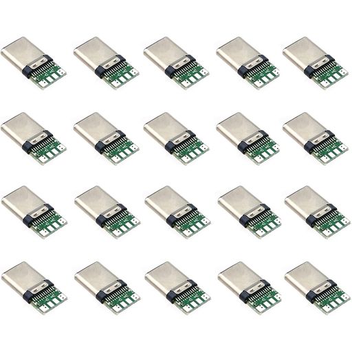 PENGLIN20個USB3.1TypeCオスプラグソケットコネクタPCBボード付きDIYデータラインインターフェイスオス..