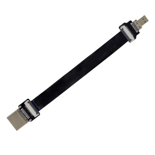 Hdmi Cable - XiwaiCYFPVHDMIオス右向き矢印マイクロHDMIオス延長FPCフラットケーブル1080PFPVHDTVマルチコプター空撮用(0.2m)