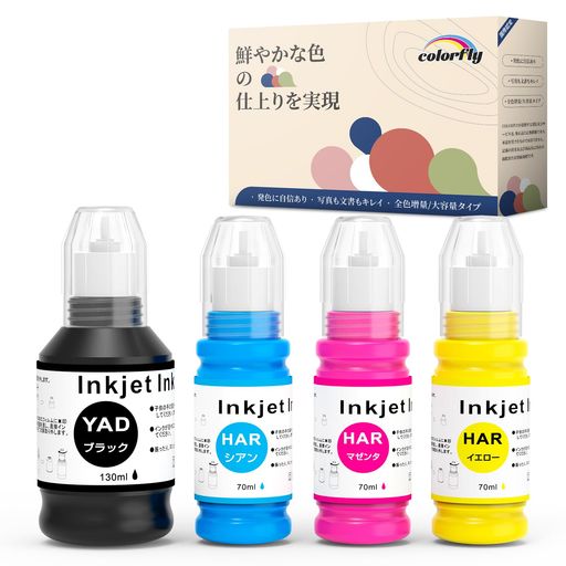 colorflyエプソン(Epson)用YADHARヤドカリインクハリネズミインク互換インクボトル4色セットEW-M571T/E..