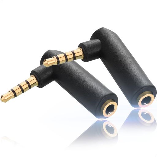 L字型3.5mmステレオミニプラグL型変換コネクタミニジャックオーディオ変換アダプタ角度変換コネクタオーディオアダプタ90度ヘッドホンイヤホン接続断線予防用オスメスイヤホンケーブル…