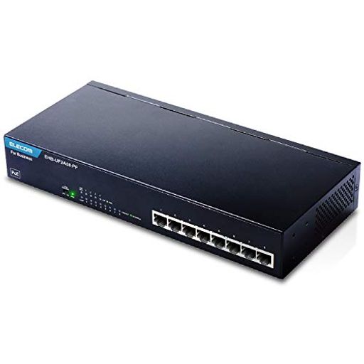 エレコムスイッチングハブ8ポート金属筺体PoE10/100M対応3EHB-UF2A08-PF エレコムスイッチングハブ8ポート金属筺体PoE10/100M対応3EHB-UF2A08-PF