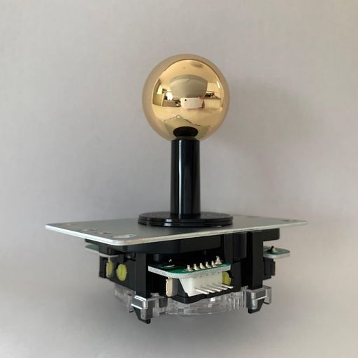 三和電子【静音】動作位置可変スイッチ採用レバーゴールド基板タイプジョイスティックレバー平鉄板シャフトカバー付JLX-TPML-8YT-SK-AU