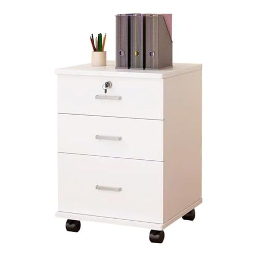 Jizaデスクワゴン袖机完成品大容量A4対応ファイルキャスター搭載鍵付きフルオープン高密度ファイバーボ..