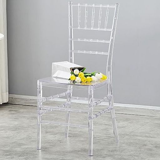 BOOSDENダイニングチェア椅子クリアチェアイスおしゃれ透明椅子背もたれ竹の節デザイン結婚式パーティー組立品