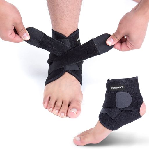 BODYPROX アンクル サポーター ブレイス 通気性 ネオプレン スリーブ アジャスタブル ラップ!