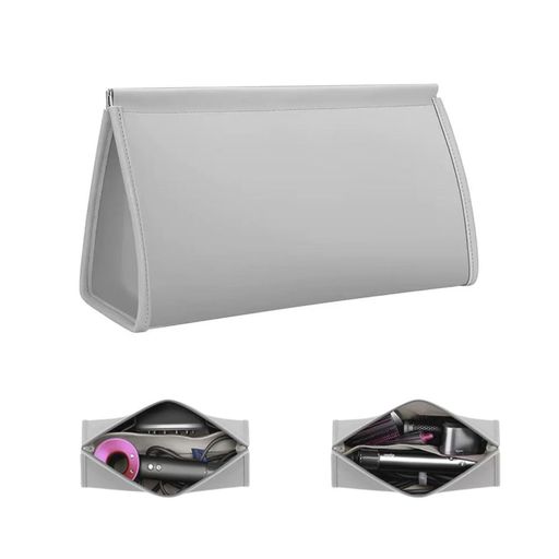 ヘアアイロン収納ケース大容量耐熱PUグレーヘアアイロンケースヘアアイロンカバー広口フリース裏地防水..