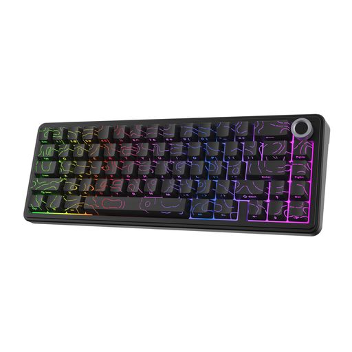 EPOMAKERxAULAF65PROワイヤレスメカニカルゲーミングキーボード65%レイアウトホットスワップ対応5層パッドクリーミーガスケットノブ透光PBTキーキャップRGBBT/2.4GHz無線/USB-C有線技適認証取得