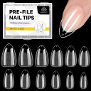 BORNPRETTYネイルチップ288pcs超薄クリアサンディング自然なフィット感つけ爪練習用サロン用セルフネイル短いアーモンド型