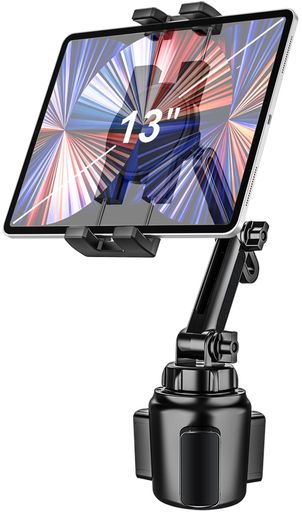 其它 - EXSHOW車載タブレットホルダー車タブレットカップホルダーネック調整可能車ドリンクホルダードリンクホルダーカップスタンド4.7-13インチ取り付け簡単360度回転/伸縮アーム/自由調節/日本…