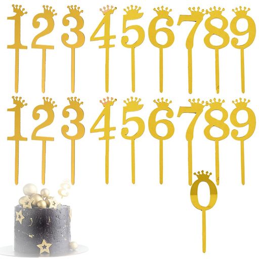 Rakuten - YUANXINWL誕生日ケーキ飾り誕生日ろうそく数字ケーキ挿入カード(19個入り)カップケーキ記念日ケーキ飾りピックバースデーケーキパーティーの装飾