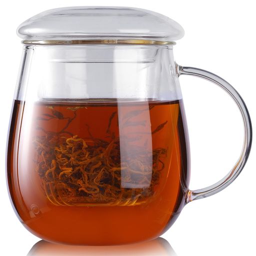 ノーブランド品ティーカップ耐熱ガラスコップ茶こし付きマグカップ蓋つきおしゃれティーセット紅茶ポット耐熱カップコーヒーカップコープグラス500ml食洗機対応電子レンジ対応新生活…