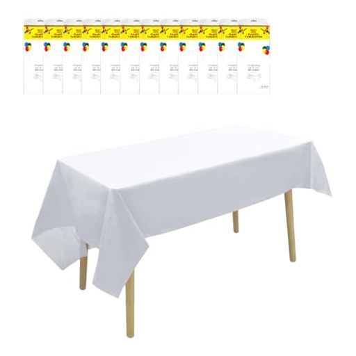 テーブルクロス使い捨て12枚137*183cm高耐久性長方形テーブルカバー防水防油撥水手入れ簡単多用途食卓パーティ会議展示会イベントセレモニーアウトドア装飾用