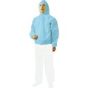 TRUSCO(トラスコ)不織布使い捨て保護服フード付ジャンバー3LサイズブルーTPCF3LBx60着【ケース販売】
