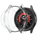 SPIGEN GALAXY WATCH 5 PRO ケース 全透明 ガラス 一体型 体組成測定 可能 全面 クリア 耐衝撃 画面 一体型 カバー 落下 衝撃 吸収 薄型 シン・フィット WITH GLASS ACS05400 (クリスタル・クリア)(2)