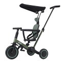 OSJ子供用三輪車5in1自転車オリジナル押し棒付き安全バー付きサンシェード付きマットグリーン