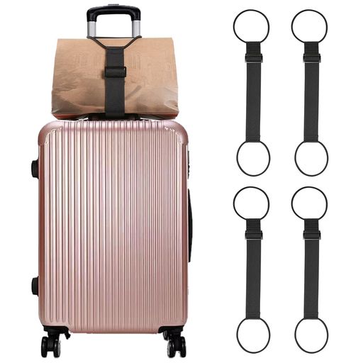 FIDWALL 4パック軽量荷造りストラップ - 調整可能なエラスティックスーツケースバンド、簡単な旅行用アドオンストラップでバッグの安全で適切な取り付け(ブラック) FIDWALL 4パック軽量荷造りストラップ - 調整可能なエラスティックスーツケースバンド、簡単な旅行用アドオンストラップでバッグの安全で適切な取り付け(ブラック)