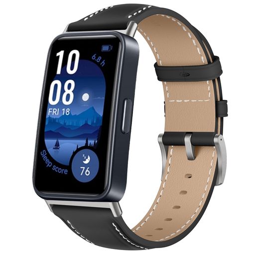 [LANQII] レザーバンド FOR HUAWEI BAND 9 / HUAWEI BAND 8 対応 バンド PUレザー素材 ベルト ソフト 柔軟性 ビジネス風 交換ベルト レディース&メンズ 革製ストラップ