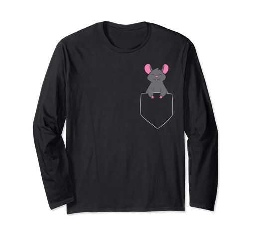 マウスペットおかしいマウスバッグの中のネズミポケットの中で長袖Tシャツ マウスペットおかしいマウスバッグの中のネズミポケットの中で長袖Tシャツ