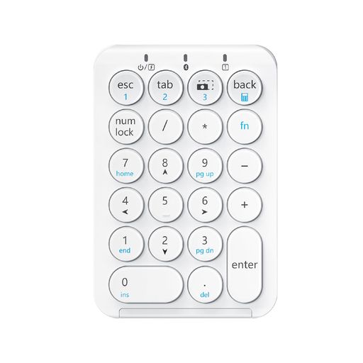 iClever テンキー Bluetooth ワイヤレス 数字 キーボード 3台までペアリング パンタグラフ式 薄型 KP08Pro ホワイト