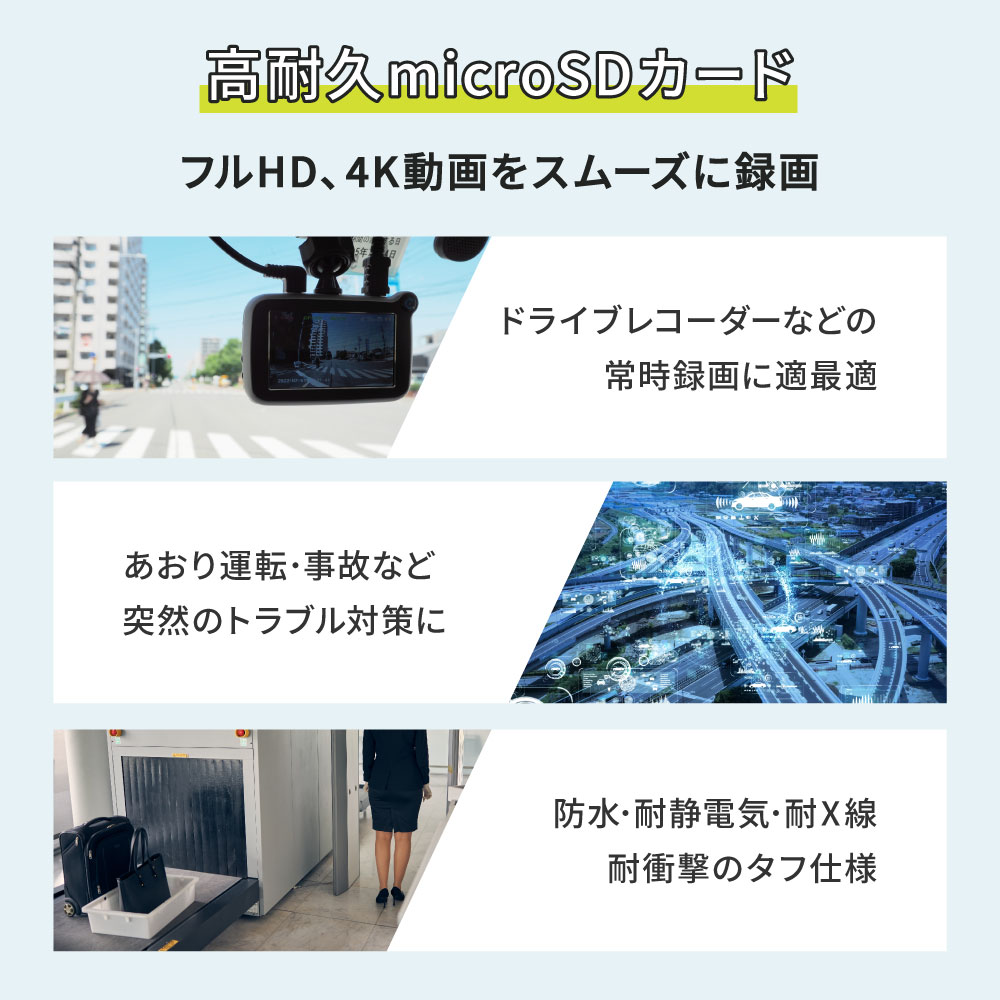 高耐久 microSDカード 32GB Lazos microSDHC アダプタ付き UHS-I class10 U3 V10 4K動画 フルHD スマホ ゲーム機 ドライブレコーダー ドラレコ 防犯カメラ 1年保証 防水 耐衝撃 耐X線 耐静電気 dailycompass-10000615 デイリーコンパス サンプル画像3