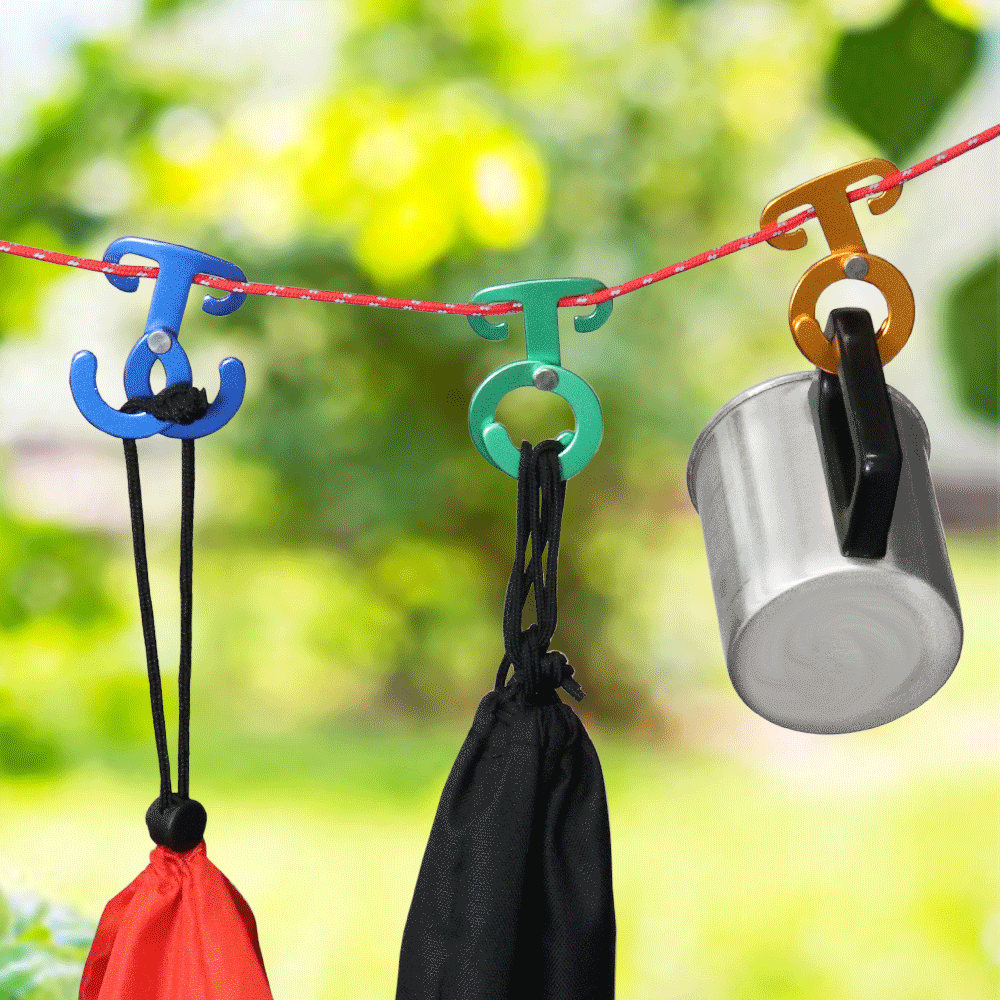 テント ロープフック ロープハンガー 引掛けフック キャンプ アウトドア 赤 青 緑 黄 単色5個セット _nyp_通販格安セール情報 楽天 通販