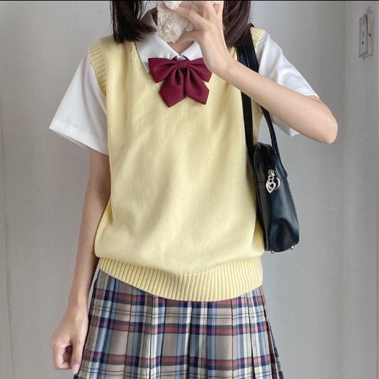 スクールベスト ニットベスト 女子 制服 スクール ベスト 高校生 中学生 通学 無地 Vネック 春夏 秋冬 通年 女子高生 学生服 カジュアル コスプレ 紺 かわいい ブラック 黒 ネイビー — vista 2