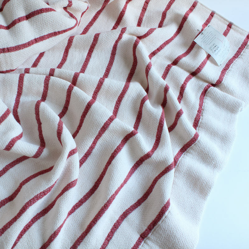 今治タオル コンテックス スロー＆ブランケットImabari Towel Kontex Throw & Blanketボーダー レッド