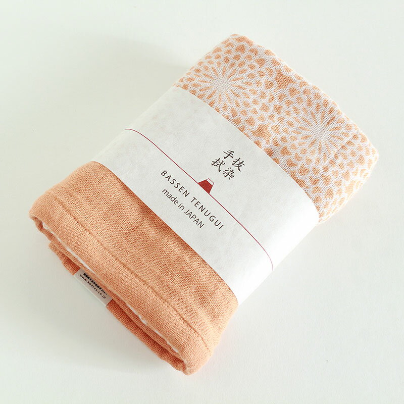 今治タオル コンテックス ハイカラ抜染手ぬぐいImabari Towel Kontex HAIKARA BASSEN TENUGUIオレンジ 菊