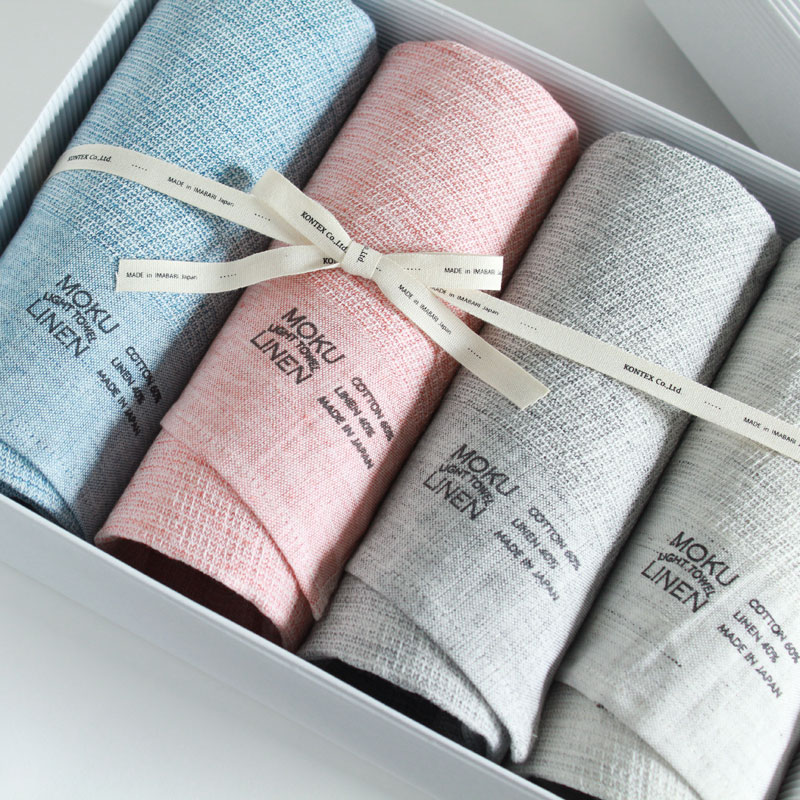 タオルセット（売れ筋ランキング） 今治タオル コンテックス MOKU LINEN モク リネン ギフトセット Imabari Towel Kontex MOKU LINEN GiftSet Size L4枚ギフト包装無料 のし無料【今治タオル コンテックス ギフト】